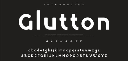 Modern font design, trendy alphabet letters and numbers vector illustration
