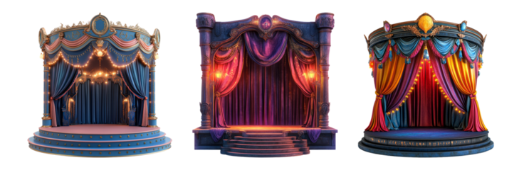 Colorful Stage Designs for Theatrical Performances