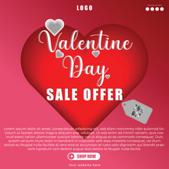 valentine's day sale post, cover, editable template,14 february post, couples salee offer post