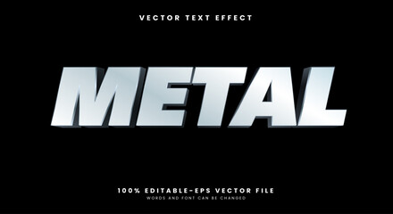 Metal 3D editable text effect Template with shiny text style