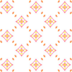 Designed tile vector seamless pattern in pink. Ornament background, backdrop, repeated print