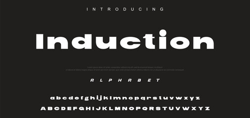 Modern font design, trendy alphabet letters and numbers vector illustration