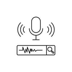 Voice Search Outline Icon to indicate voice-based search.