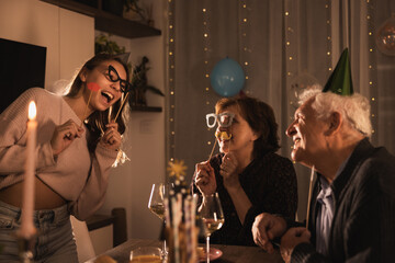 Family Celebration With Props