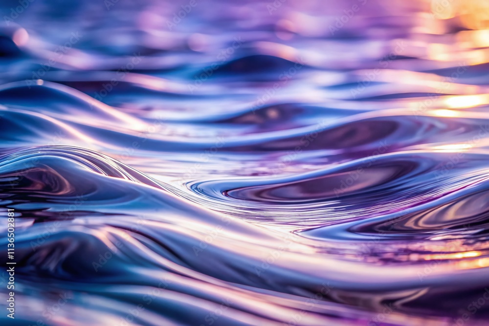Aufkleber ethereal liquid flow abstract in soft lavender and blue tones capturing the essence of fluid dynamic