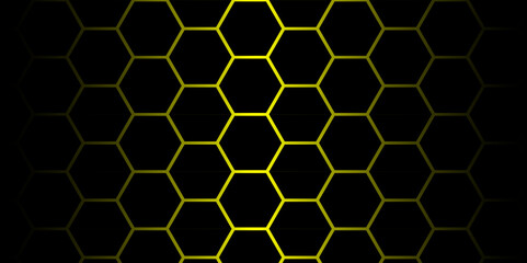 Scientific, technological molecular medical background. hexagon DNA network. Abstract geometric background with hexagon design. black, white, blue, honeycomb, hexagonal, 3d papercut, polygon, pattern.