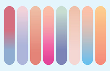 Set of vibrant gradients swatches or buttons