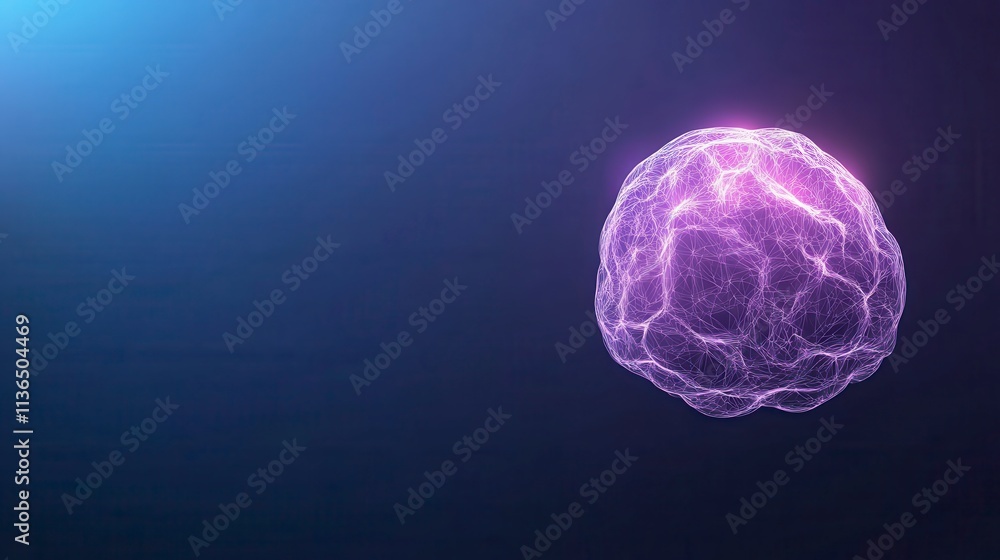 Poster abstract brain neural network ai technology concept