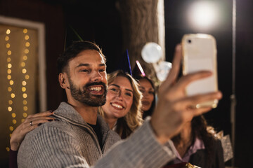 Friends Taking a Selfie
