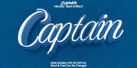 Captain Vector Text Effect Editable Alphabet Sea Sailor Ocean Marine Ship Nautical
