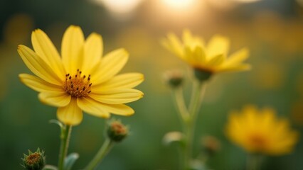 Beautiful Summer Flower with Blurred Natural Background