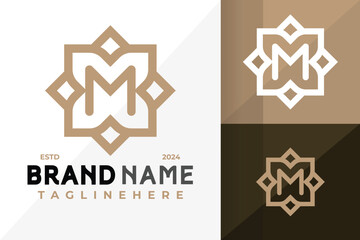 Luxury Letter M Mandala Logo Icon Vector Design Illustration