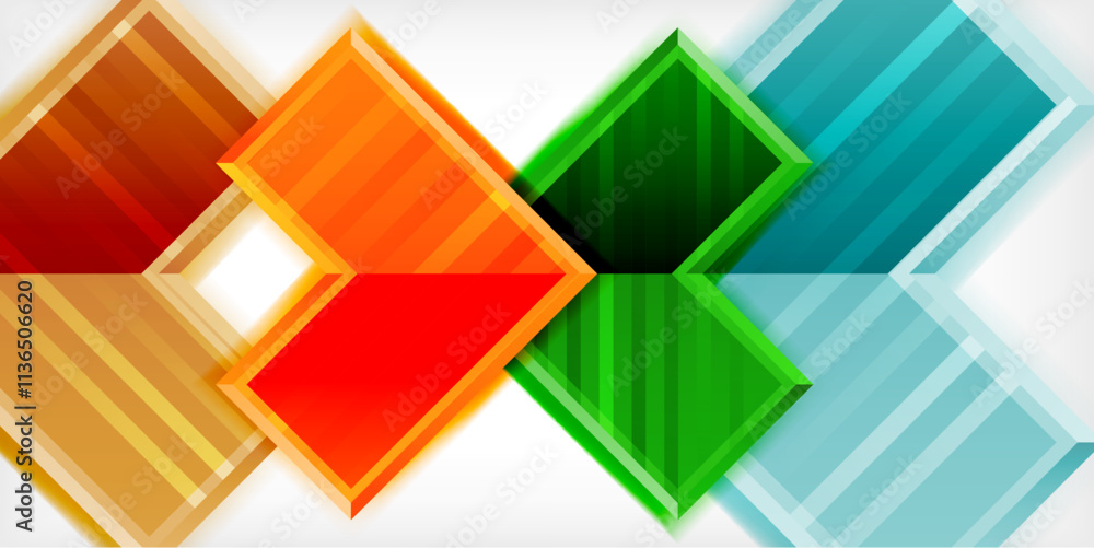 Poster Arrow symbols created with 3d effects and line texture geometric abstract background