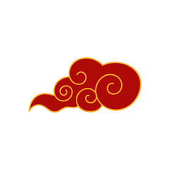 Illustration of Decorative Chinese Red Cloud
