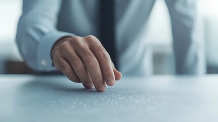 Fototapeta premium Close up Hand Detail Exploring Data Analysis Research Business Concept