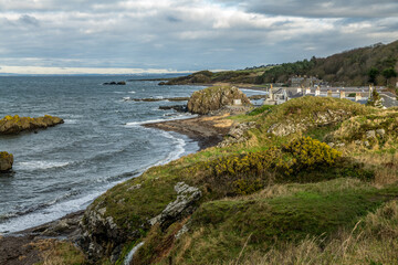 Ayrshire coast at Dunure in winter sunshine