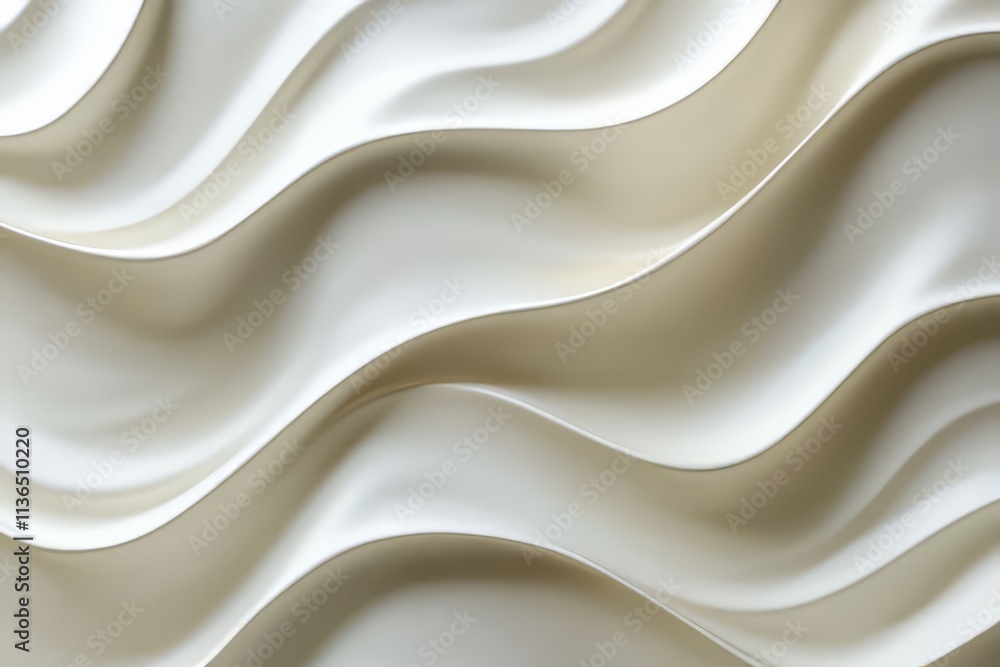 Poster 3D wavy texture featuring smooth transitions between soft hues for elegant design applications