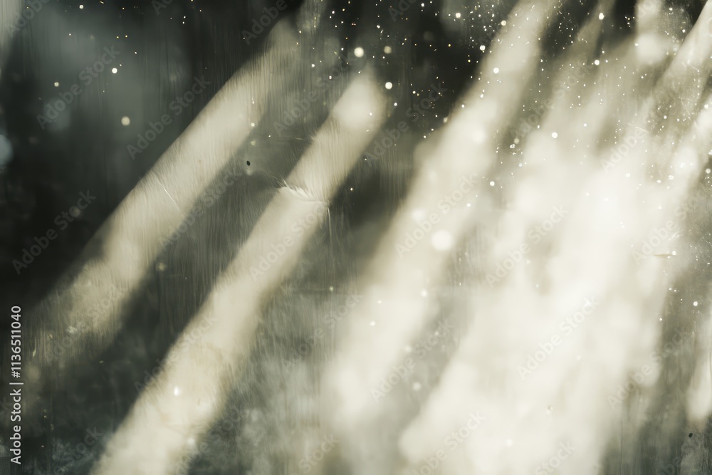 Poster Bright light spots with soft shadows create a textured backdrop on paper under natural lighting conditions