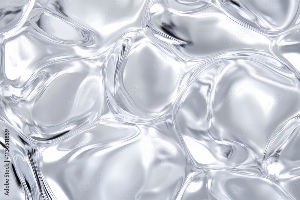 Poster glossy clear ice texture featuring air pockets with a smooth, reflective surface