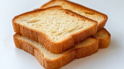 Toasted Slices of Golden Brown Bread Stacked Neatly