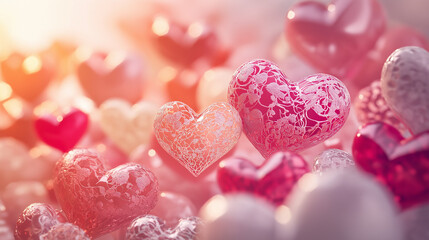 Fototapeta premium Romantic Heart Shapes - Love and Valentine’s Day Theme