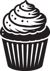 Delicious cup cake silhouette vector illustration isolated on a white background