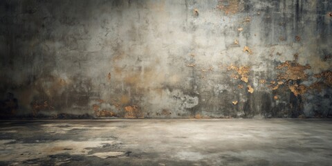 Distressed Concrete Wall and Floor Background Texture A Grungy, Aged Surface Ideal for Design Projects