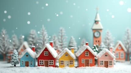 Christmas miniature diorama : Night in a Snowy Village, Santa Claus and reindeer, Christmas Tree and Snowman, and more