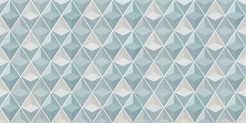 Abstract Geometric Pattern of Interlocking Triangles in Soft Blue and Beige Tones