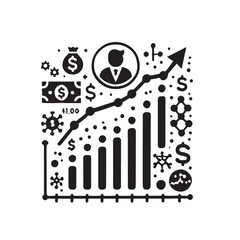 Silhouette vector-style of a graph showing progress