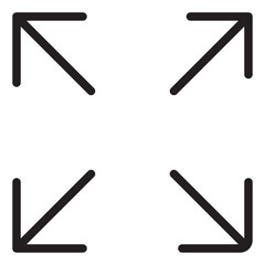 Full Screen Icon. Black and White Outline Icon