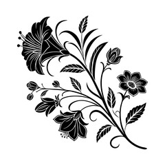 black and white floral design