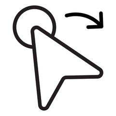 Drag and Drop Cursor Icon. Black and White Outline Icon