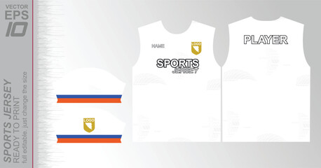 Modern ready-to-print jersey design with dynamic lines and vibrant colors. Perfect for football, basketball, cycling, or sportswear. High-quality, customizable vector file for instant printing.