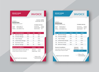 Obraz premium Modern Invoice Design Vector Template