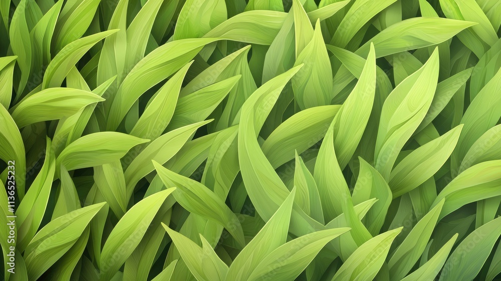 Poster Grass pattern with soft green tones and repeating blades in rows 