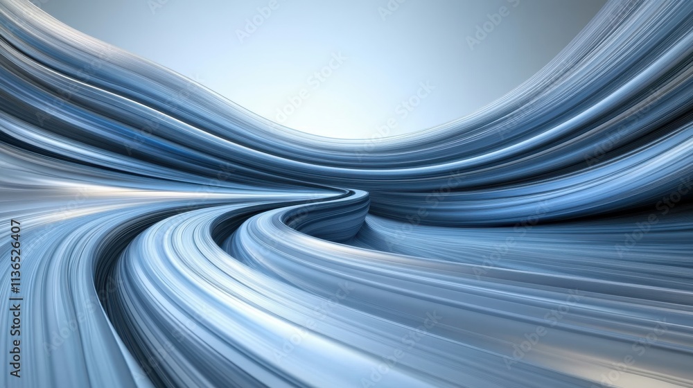 Aufkleber a smooth, flowing abstract design in shades of blue, creating a sense of movement and depth.