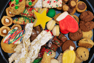 Holiday Cookie Assortment with Festive Decorations
