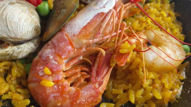  close up of paella