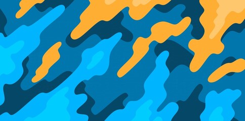 abstract blue and yellow shapes background 