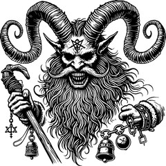 The Krampus mask vector art
