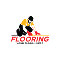 Flooring logo design template.Flooring handyman business logo