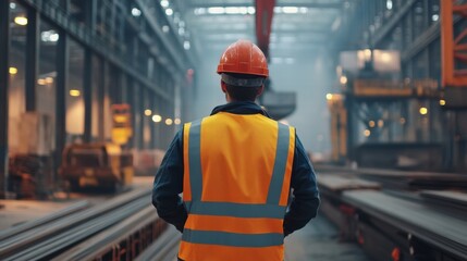 construction worker in industrial factory