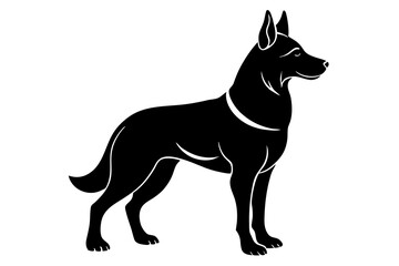 German Shepherd Silhouette Vector Illustration of a Strong and Upright Dog