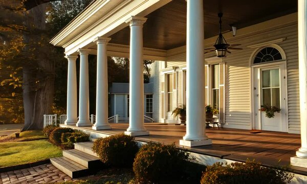 Southern Charm: Majestic Porch at Sunrise