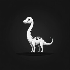 Fototapeta premium Adorable cartoon Brachiosaurus dinosaur illustration.
