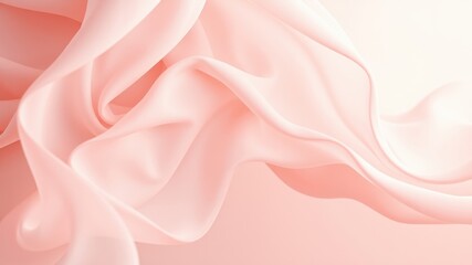 Obraz premium Abstract Draped Fabric in Soft Peach Hues Elegant Texture and Flowing Lines for Design Inspiration