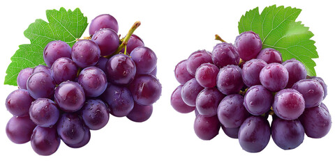 purple grapes, isolated on transparent ground