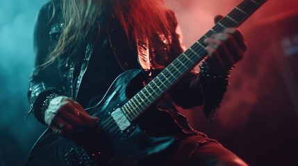 Obraz premium rock guitarist performing on stage