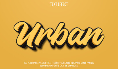 Urban 3d editable text effect style
